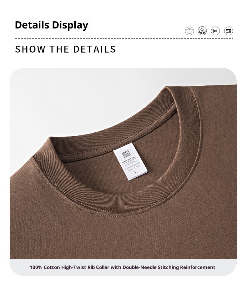 Maglietta bianca da uomo a maniche corte in puro cotone Xinjiang 230g, selezione Boy Premium, 2025_voghion.com