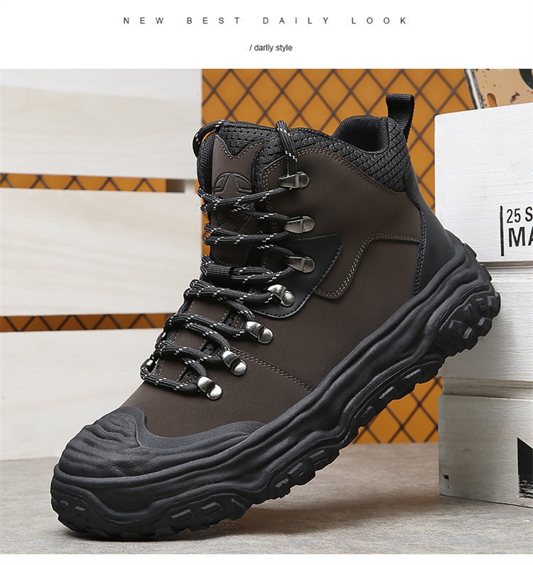 ShoeGlobe Men's Hiking Autumn Winter Outdoor Sports Casual Warm Construction Site Non-Slip Wear-Resistant Work Waterproof Trendy_voghion.com