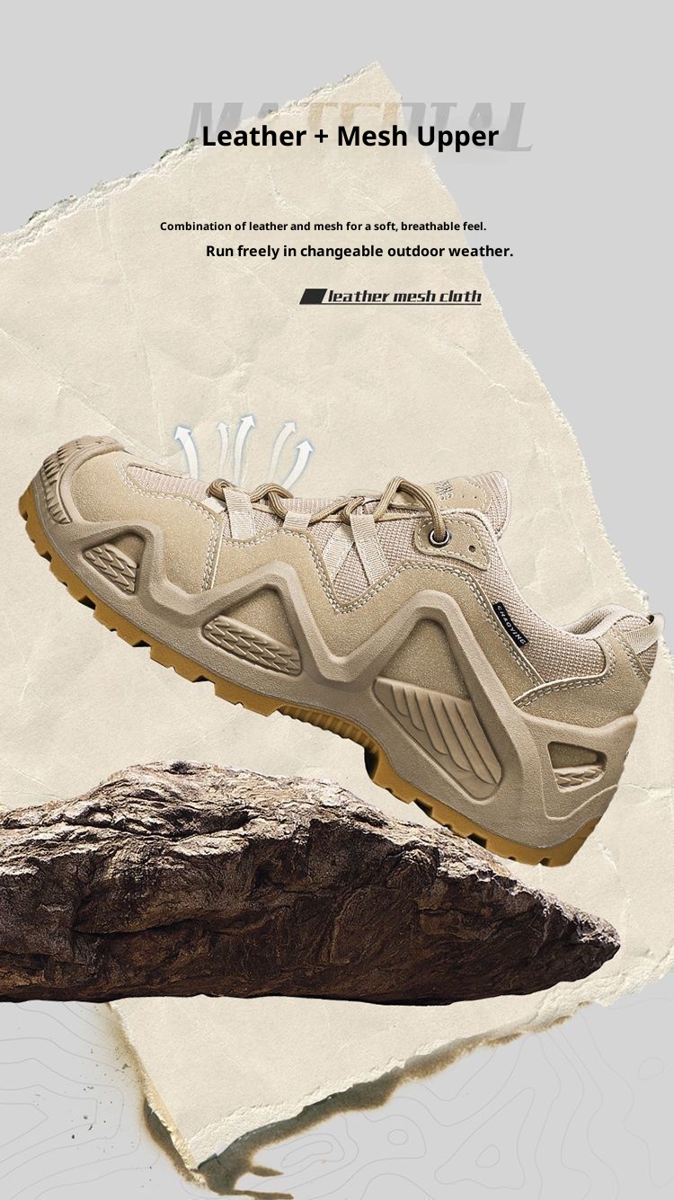 ShoeGlobe Herren 2025 Business Neue rutschfeste Wanderschuhe, strapazierfähige, niedrige, wasserdichte Outdoor-Trekking- und Wüstenstiefel_voghion.com