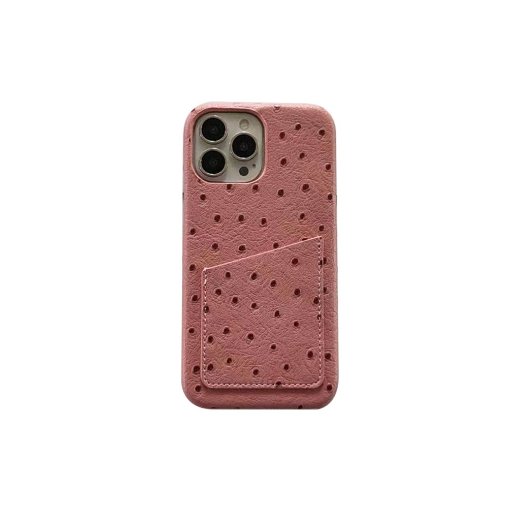 TechGlobe Ostrich Pattern Compatible With 15/14/16e Coin Card Holder 16promax17pro Phone Case Heat Dissipation Upgrade_voghion.com