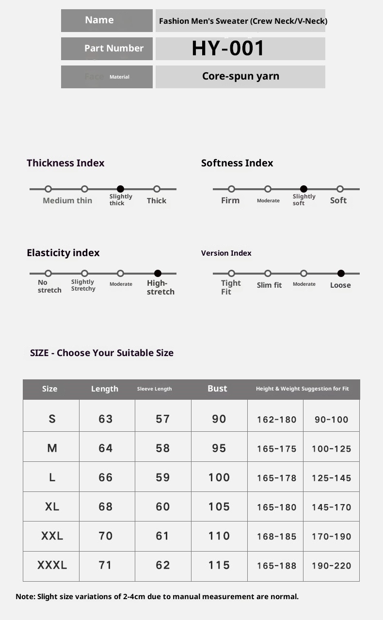 1 maglione girocollo da uomo autunno inverno con scollo a V, ampio, taglie forti, manica lunga, maglia, intimo_voghion.com