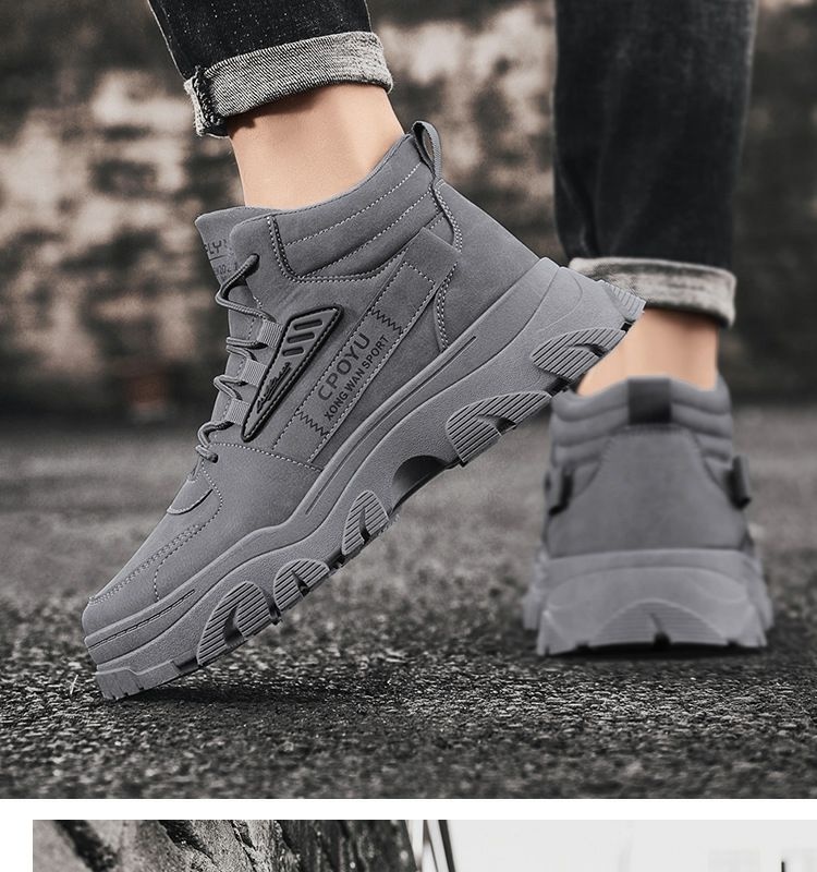 ShoeGlobe Martin Spring da uomo, stivali da trekking alti, impermeabili, antiscivolo, da lavoro e da esterno, con suola spessa e altezza maggiorata_voghion.com