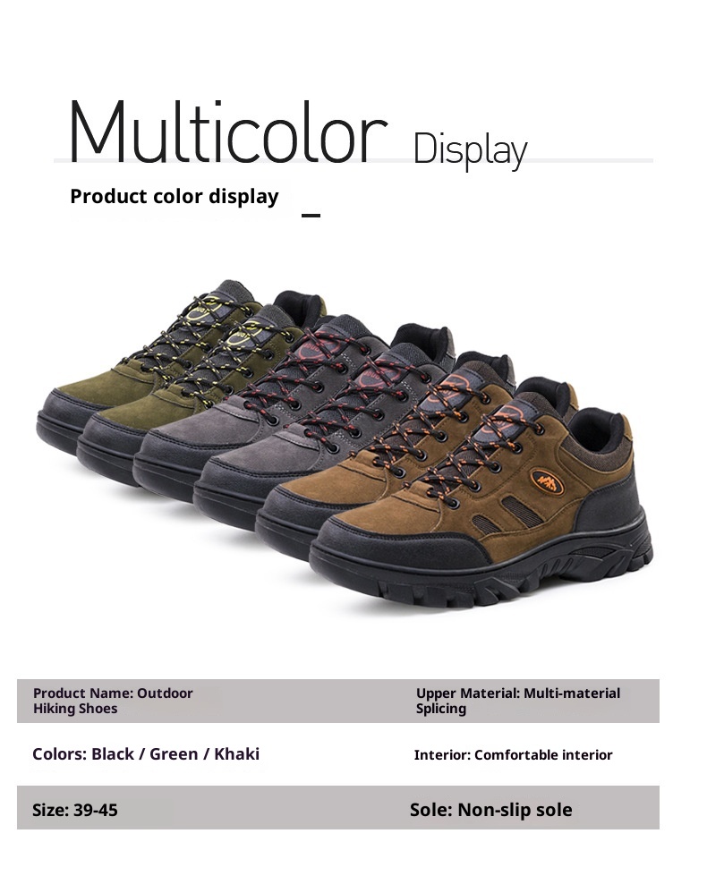 Chaussures de randonnée ShoeGlobe pour hommes, toutes saisons, à semelle large, antidérapantes, imperméables et résistantes à l'usure. Idéales pour les voyages et le travail._voghion.com