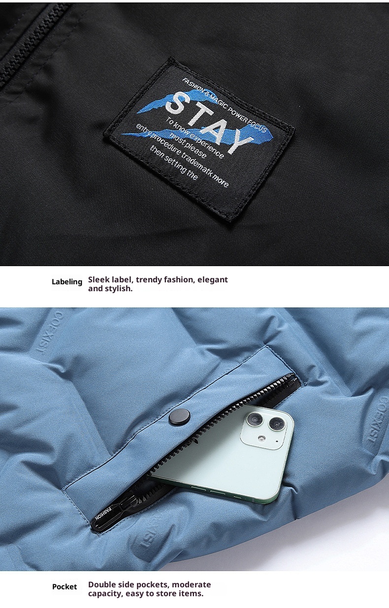 boy Reversible Short New Jacket For Men Youth 90% Fashion White Duck Down Hot Winter Men's Hooded Coat_voghion.com