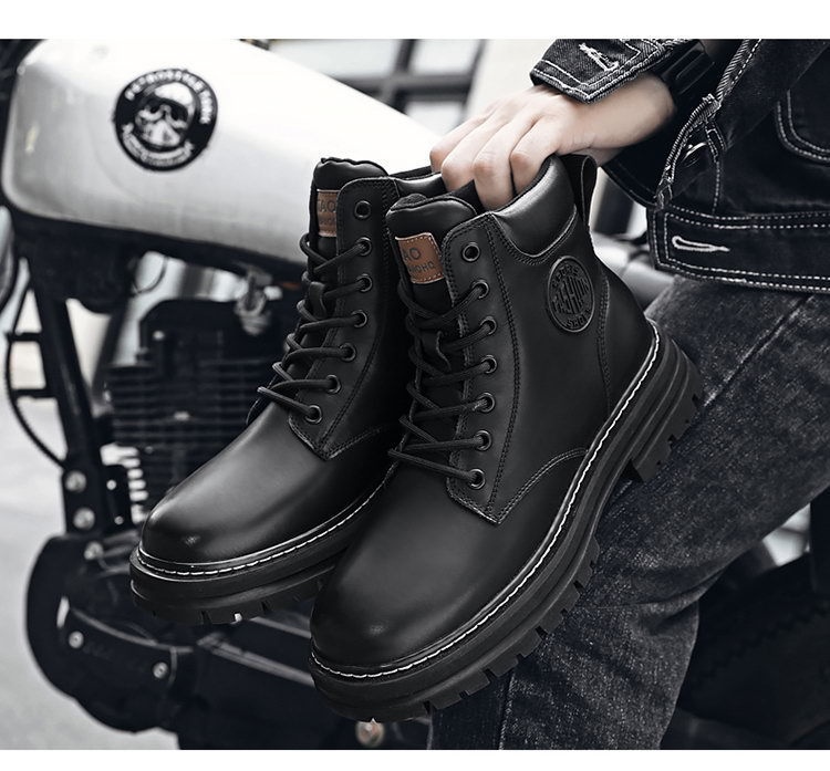 ShoeGlobe Men's Safety Shoes Winter Construction Site Wear-Resistant Work Martin Boots Waterproof Non-Slip Hiking Sports Autumn_voghion.com