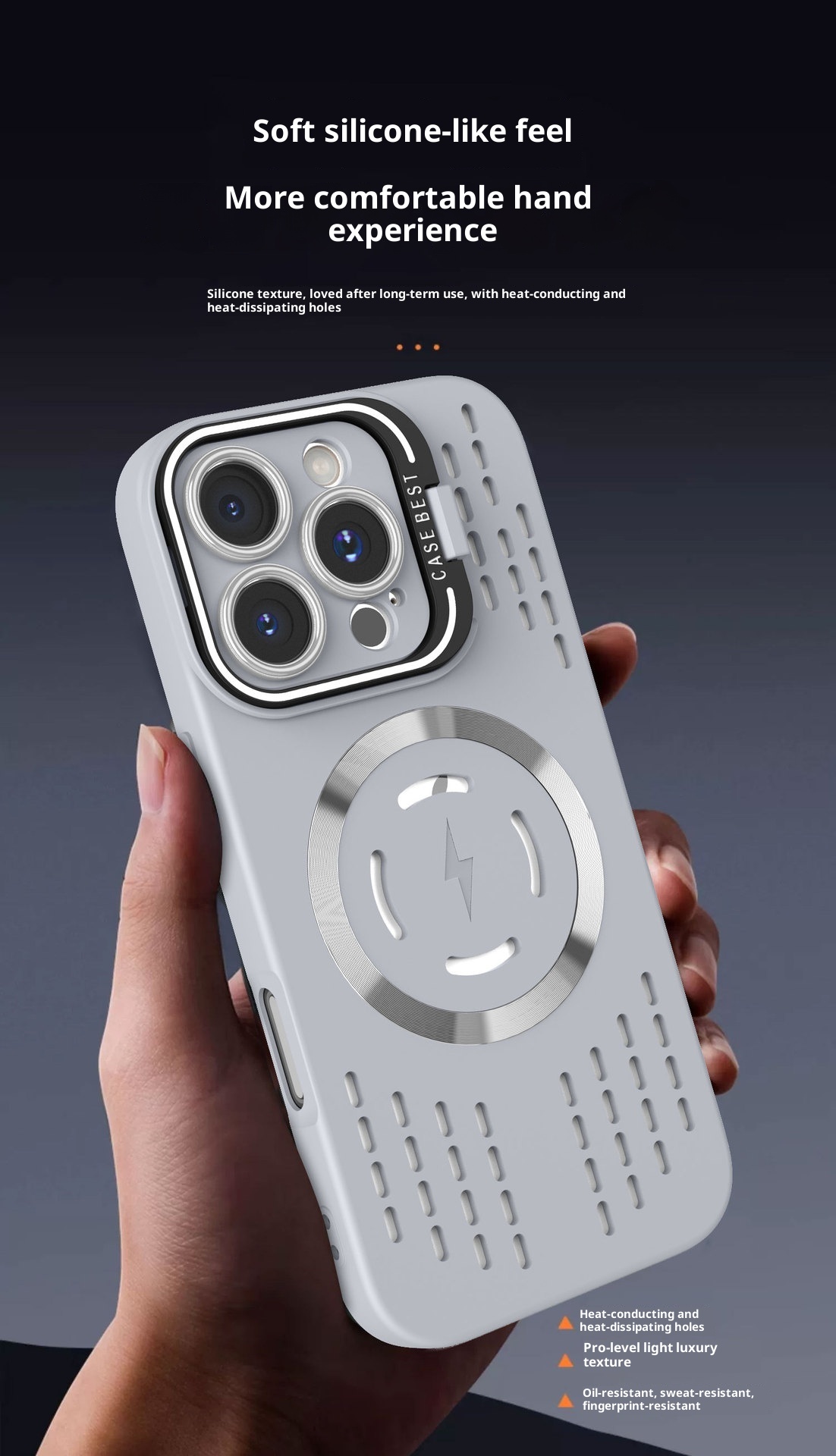 TechGlobe Lightning CD Pattern compatibile con 16 telefoni con supporto invisibile per iPhone 14, custodia morbida in silicone magnetica per iPhone 15 Pro Max_voghion.com