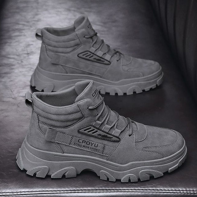 ShoeGlobe Martin Spring da uomo, stivali da trekking alti, impermeabili, antiscivolo, da lavoro e da esterno, con suola spessa e altezza maggiorata_voghion.com