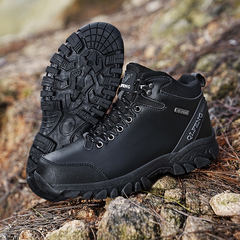 ShoeGlobe Winterschuhe mit dicker Sohle, rutschfest, wasserdicht, hoch geschnitten, für Outdoor-Aktivitäten wie Wandern und Freizeit._voghion.com