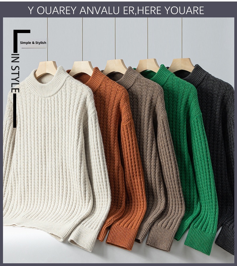 1 2025 Inverno Uomo Versione Coreana Largo Trendy Personalità Ins Maglione Lavorato a Maglia Base Ispessita Abbigliamento_voghion.com