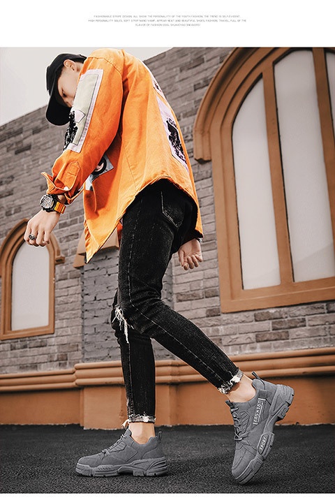 ShoeGlobe Herren Martin Boots Sommer Neu Dicke Sohle Höhenvergrößerung Wasserdicht Rutschfest Freizeit Sport Wandern Arbeit Sicherheit Trendy_voghion.com