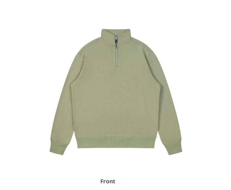 boy 350g Stand Collar For Men 2025 Autumn New Loose Heavyweight Half-Zip Men's Casual Sweatshirt With Logo Printing_voghion.com