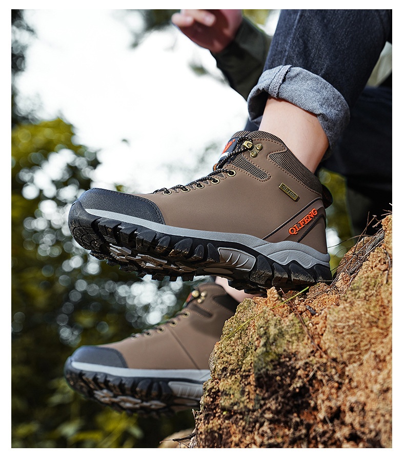 ShoeGlobe Winterschuhe mit dicker Sohle, rutschfest, wasserdicht, hoch geschnitten, für Outdoor-Aktivitäten wie Wandern und Freizeit._voghion.com