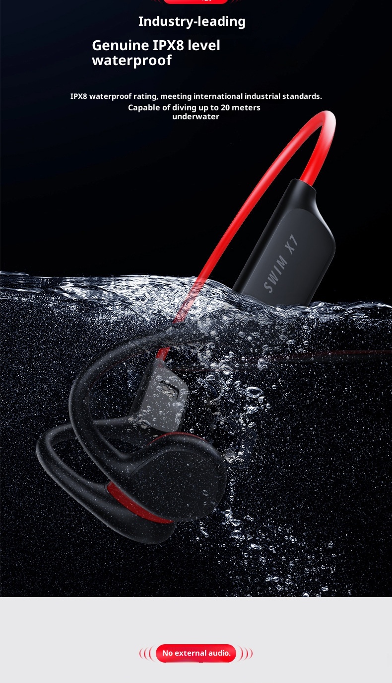 3c X7 Bone Conduction Wireless Non-In-Ear Sports Running Waterproof Over-Ear Bluetooth 5.3 Earphones_voghion.com