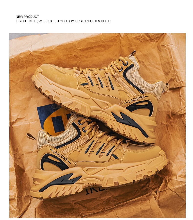 ShoeGlobe Autumn Waterproof Non-Slip Safety Shoes Men's High-Top Outdoor Hiking Sports Casual Thick-Soled Height-Increasing Martin_voghion.com