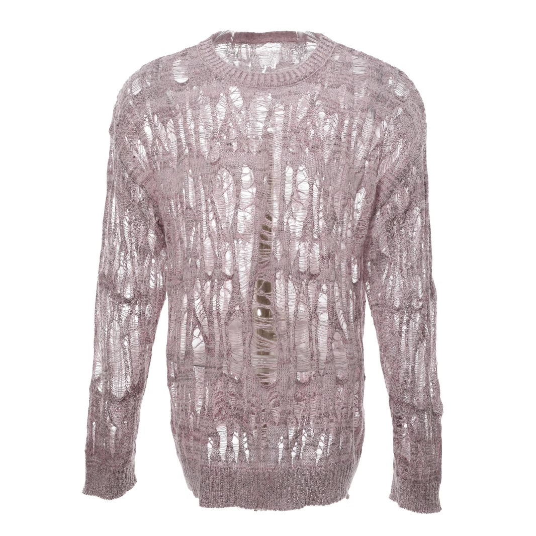 ragazzo ragazzo ragazzo inizio autunno nuovo maglione lavorato a maglia largo nicchia traforata protezione solare uomo stile coreano pigro casual top alla moda_voghion.com