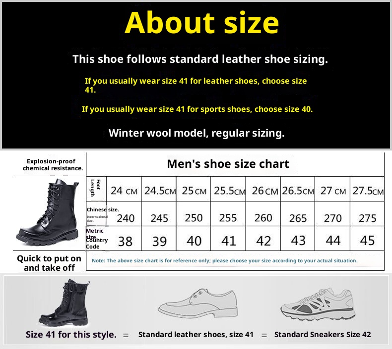 ShoeGlobe Scarpe da trekking alte da combattimento e sicurezza per esterni Stivali da lavoro in pelle Antiscivolo Arrampicata Resistente all'usura Impermeabile Trekking_voghion.com