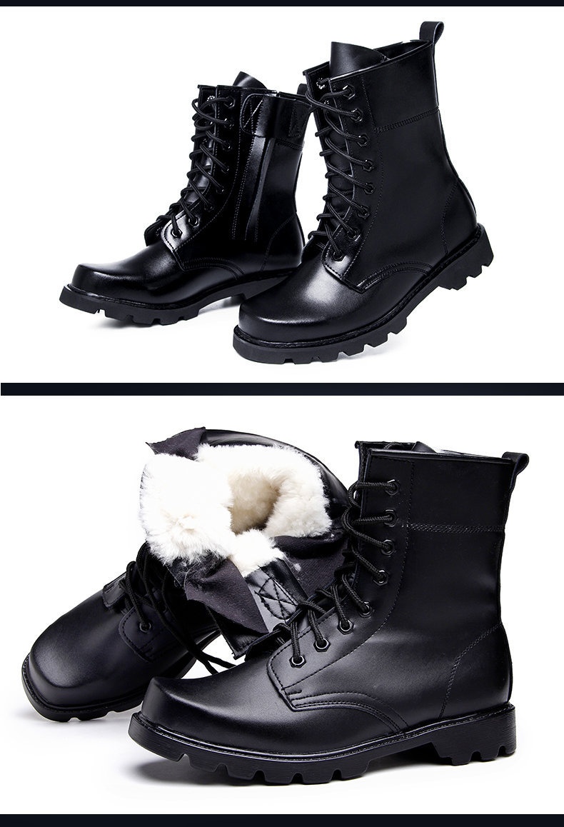 ShoeGlobe Scarpe da trekking alte da combattimento e sicurezza per esterni Stivali da lavoro in pelle Antiscivolo Arrampicata Resistente all'usura Impermeabile Trekking_voghion.com