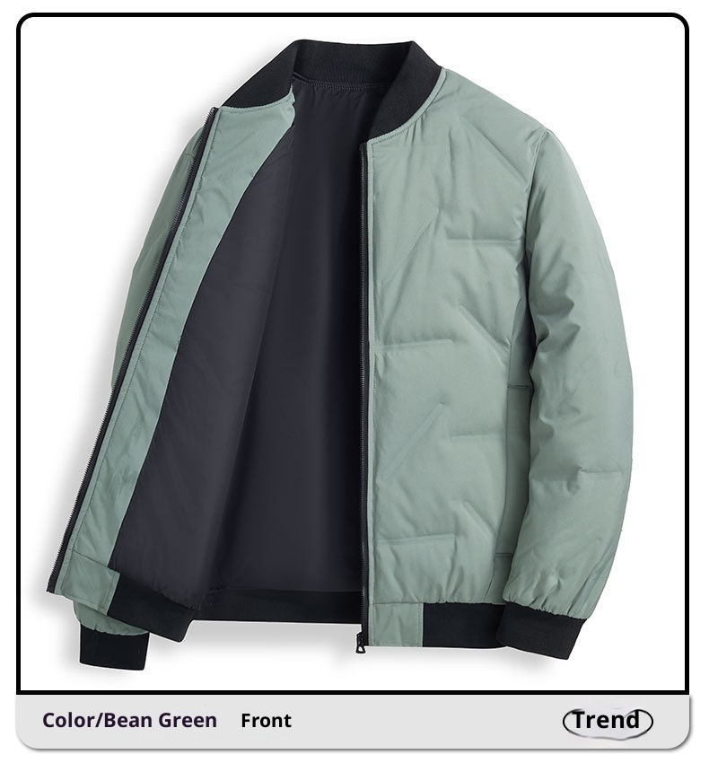 boy Business Men's Warm 2023 Autumn Winter Short Thickened Slim Fit Duck Down Baseball Jacket Coat For Men_voghion.com