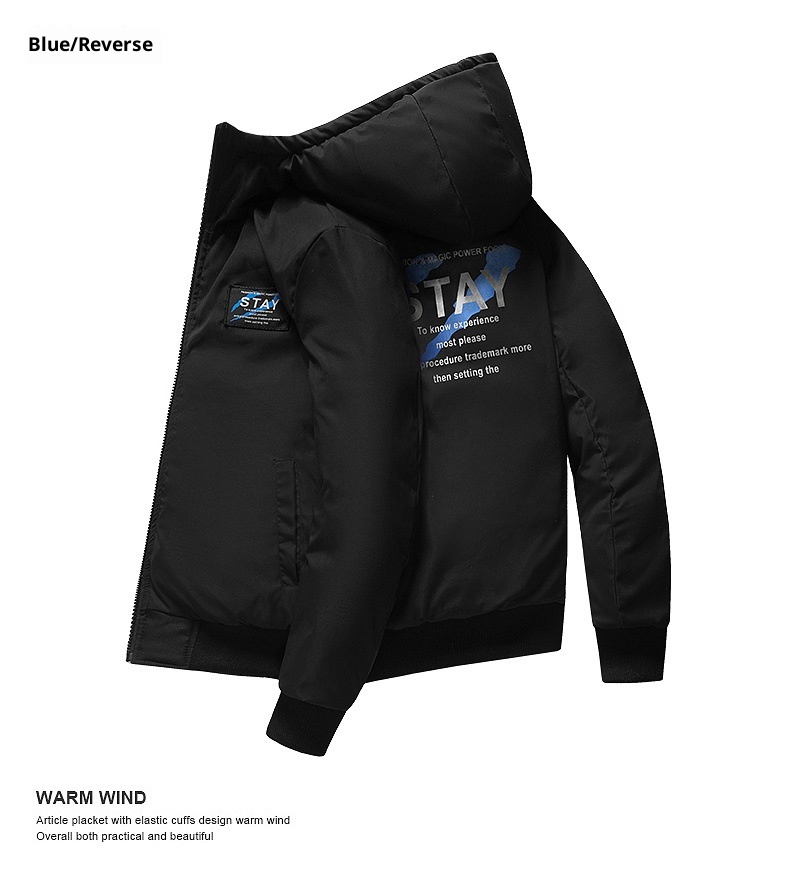 boy Reversible Short New Jacket For Men Youth 90% Fashion White Duck Down Hot Winter Men's Hooded Coat_voghion.com