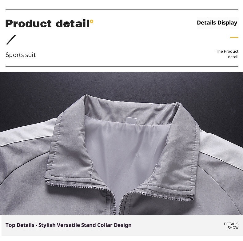 001 2022 Spring And Autumn Casual Sports Suit Korean Version Trendy Handsome Long Sleeve Jacket Men's Two-piece Set_voghion.com