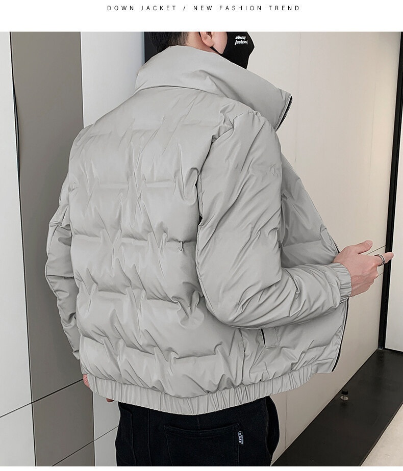 boy 2024 Winter New Men's Jacket Trendy Brand Stand Collar Casual Warm Fashionable White Duck Down Coat For Men_voghion.com