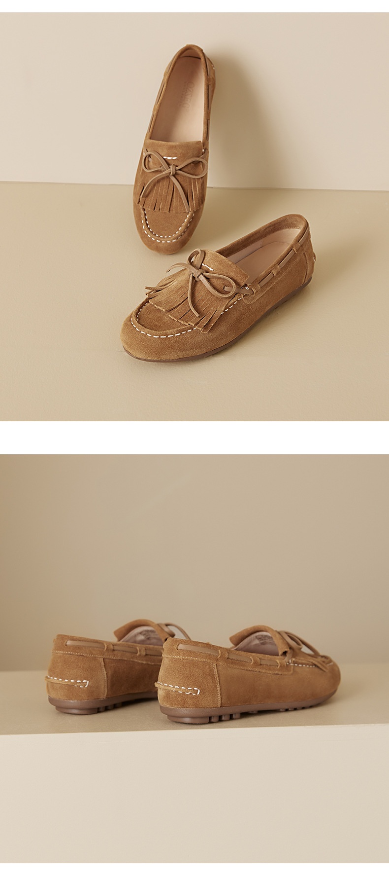 OZZEG 2025 Spring New Comfortable Versatile Casual Genuine Leather Women's Loafers Tassel Single Shoes 25C06_voghion.com