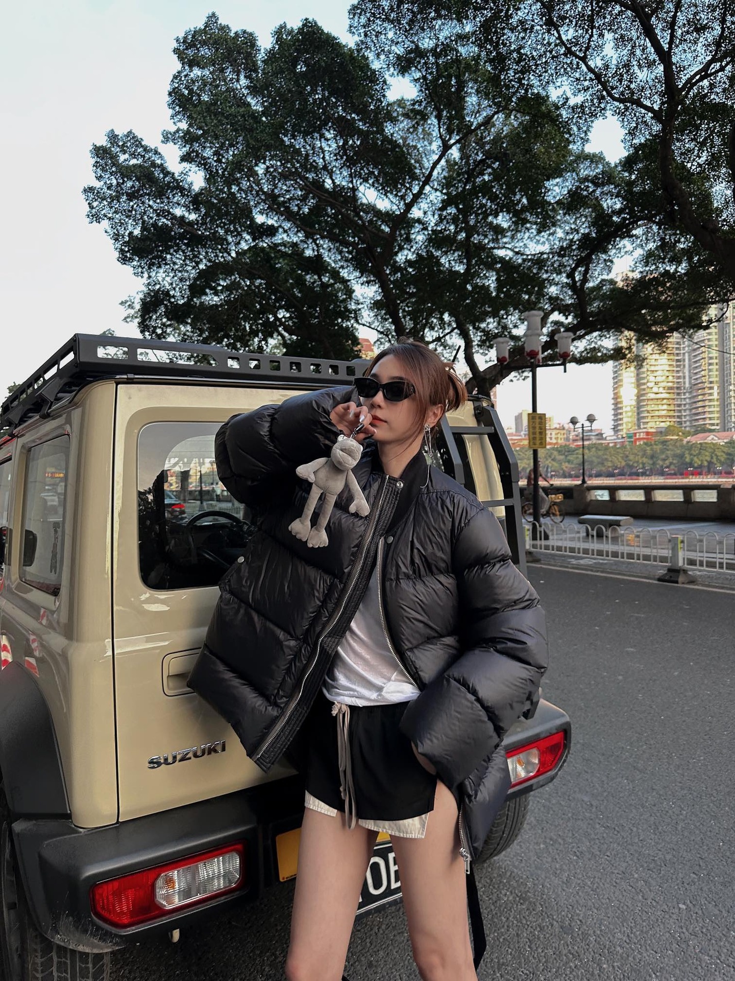 Doudoune homme SUBHUMAN, couleur unie, fermeture éclair, coupe ample, légère et chaude._voghion.com