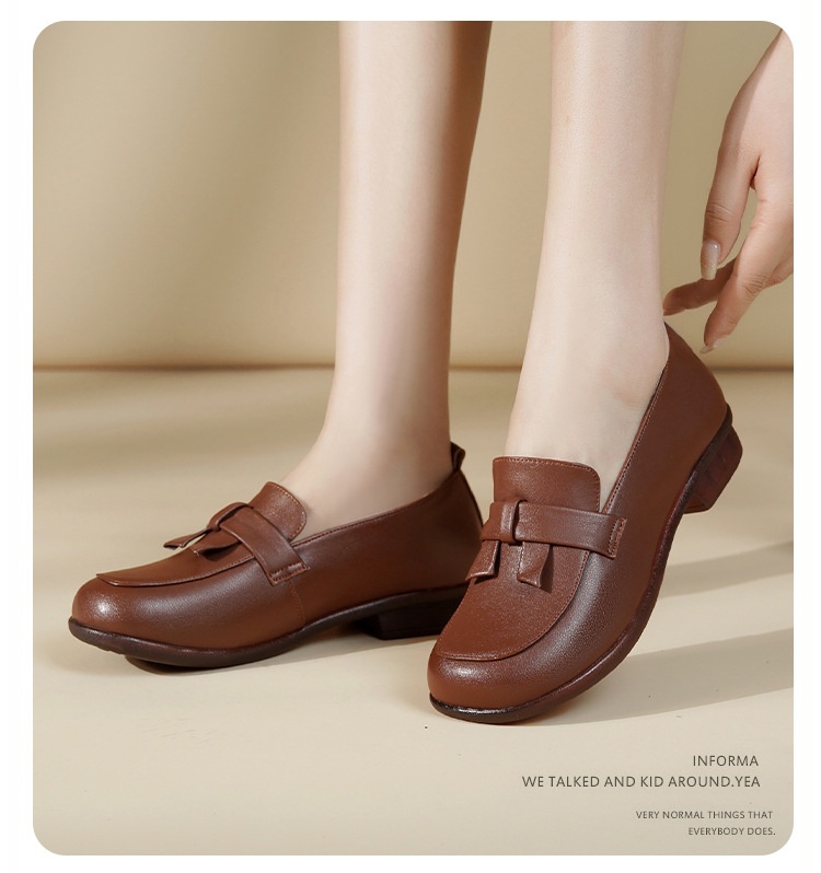 Loafers Dames Lente Herfst Nieuwe Britse Stijl Kleine Echte Lederen Zachte Zool Instappers Enkel Schoenen Voor Middelbare Leeftijd En_voghion.com