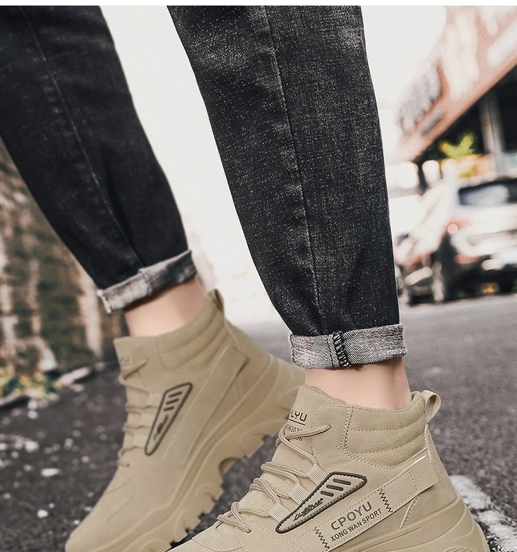 ShoeGlobe Martin Spring da uomo, stivali da trekking alti, impermeabili, antiscivolo, da lavoro e da esterno, con suola spessa e altezza maggiorata_voghion.com