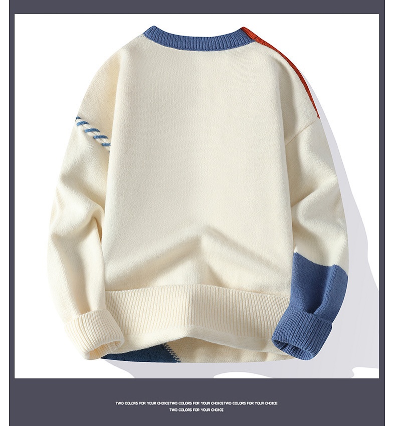 1 in magazzino stile giapponese transfrontaliero vendita calda autunno inverno nuovo casual girocollo base maglia maglione largo da uomo_voghion.com