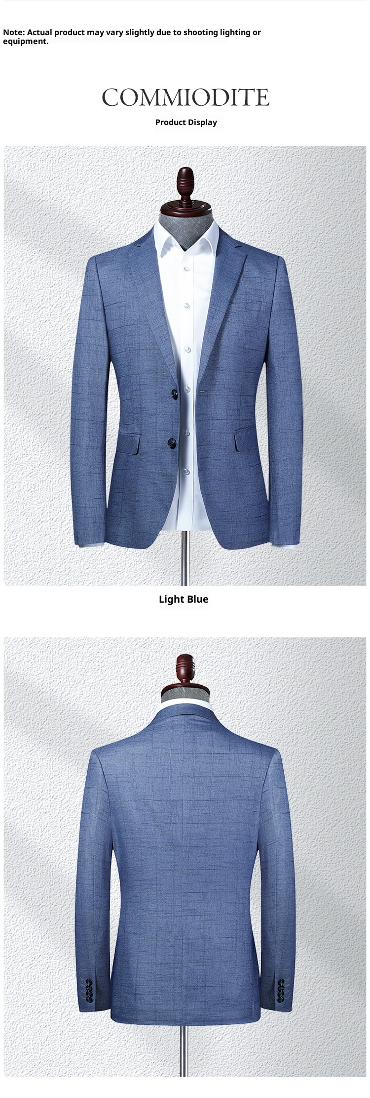 1 Laisibert Primavera Autunno Plaid Stile Coreano Slim Fit Piccolo Abito Uomo Casual Giacca Blu_voghion.com