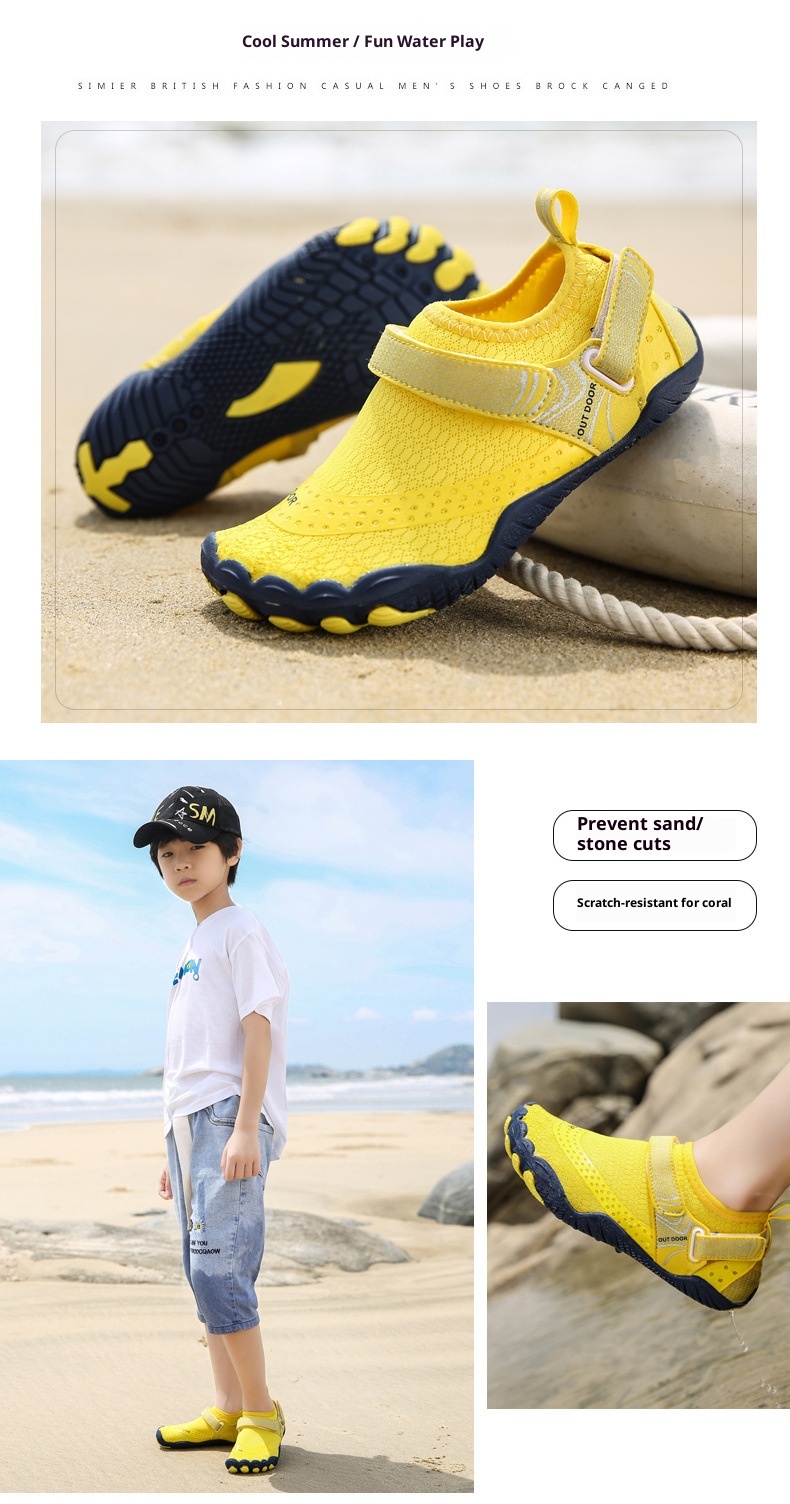 Parent-Child Water Stream Shoes, Men Women Beach Non-Slip Thick Sole Quick-Dry Beachside Swimming For Children And_voghion.com