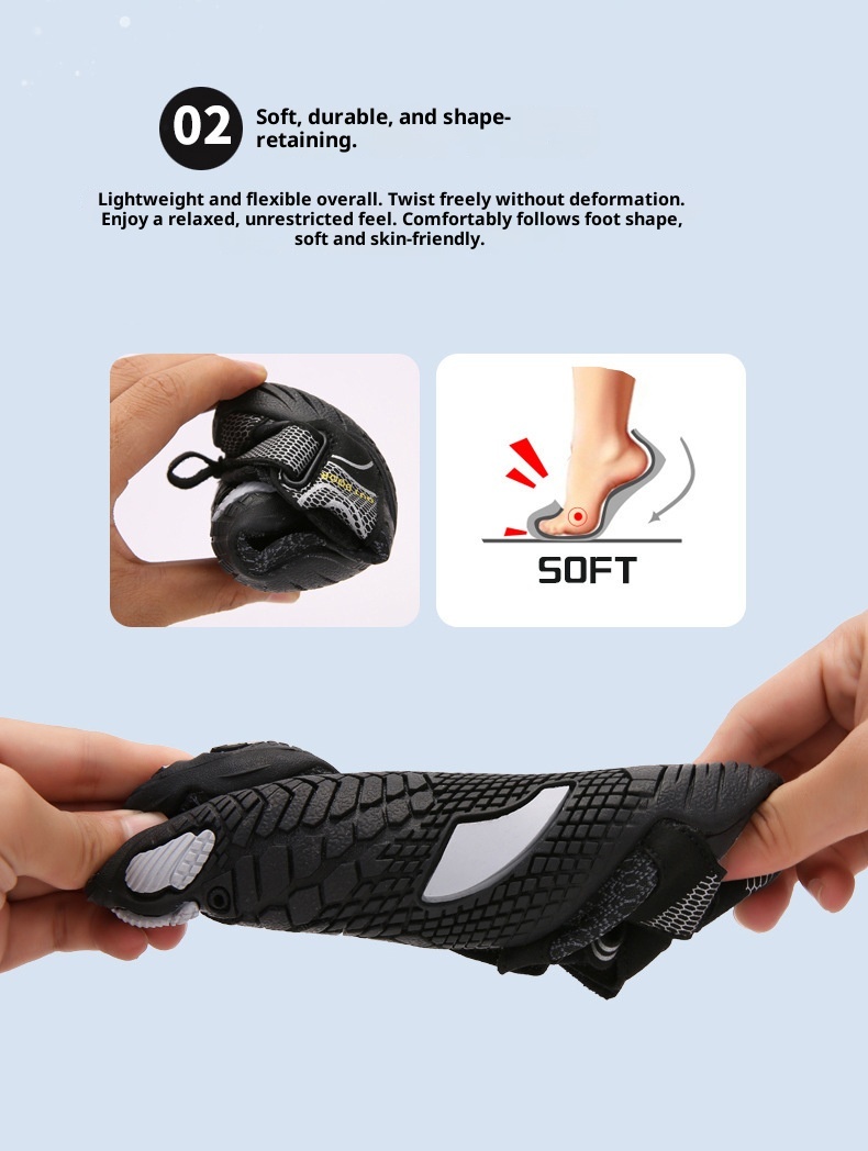 Parent-Child Water Stream Shoes, Men Women Beach Non-Slip Thick Sole Quick-Dry Beachside Swimming For Children And_voghion.com