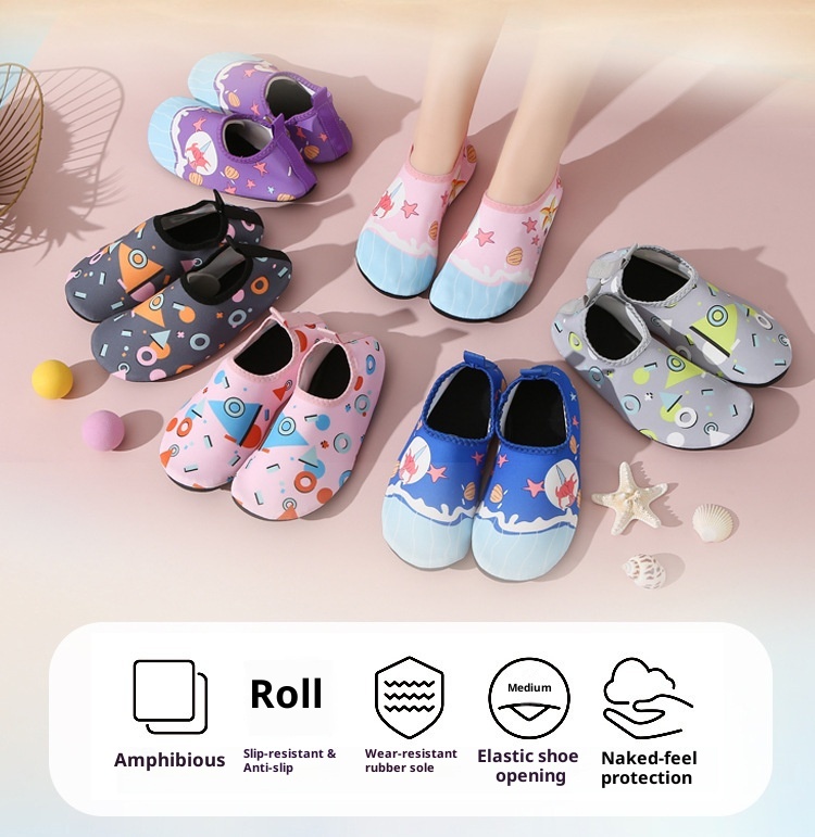 Scarpe da spiaggia per bambini, antiscivolo, anti-taglio, per bambini e bambine, adatte per parchi acquatici, anti-sabbia, delicate sulla pelle, per nuotare, guadare e torrente_voghion.com