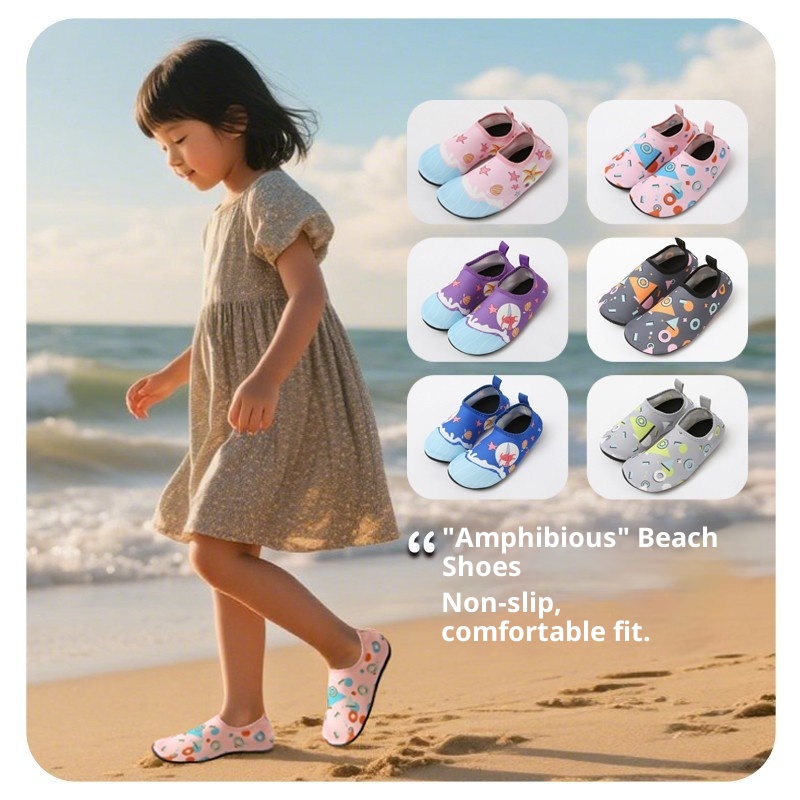 Scarpe da spiaggia per bambini, antiscivolo, anti-taglio, per bambini e bambine, adatte per parchi acquatici, anti-sabbia, delicate sulla pelle, per nuotare, guadare e torrente_voghion.com