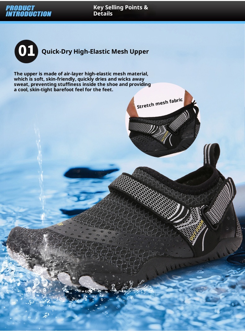 Parent-Child Water Stream Shoes, Men Women Beach Non-Slip Thick Sole Quick-Dry Beachside Swimming For Children And_voghion.com