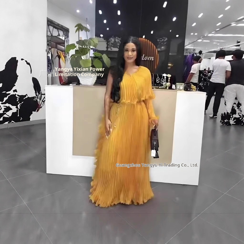 GraceChic Haute Couture Direct Supply 2025 Abito elegante in organza di grandi dimensioni con design alla moda plissettato e tinta unita_voghion.com