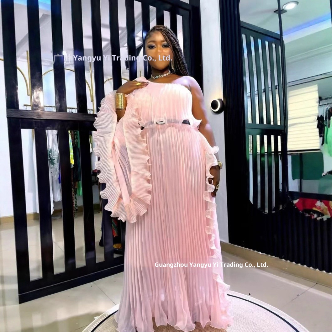 GraceChic Haute Couture Direct Supply 2025 Abito elegante in organza di grandi dimensioni con design alla moda plissettato e tinta unita_voghion.com