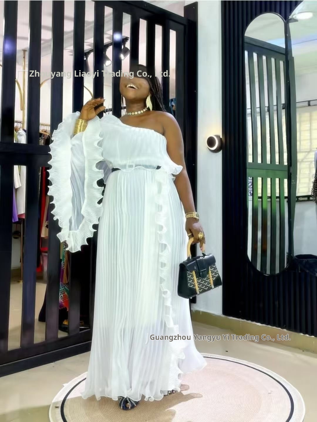 GraceChic Haute Couture Direct Supply 2025 Abito elegante in organza di grandi dimensioni con design alla moda plissettato e tinta unita_voghion.com