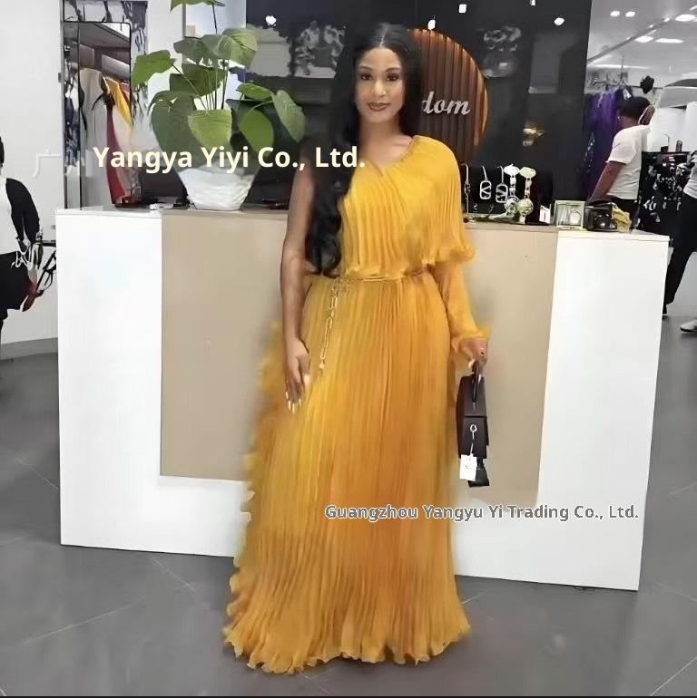 GraceChic Haute Couture Direct Supply 2025 Abito elegante in organza di grandi dimensioni con design alla moda plissettato e tinta unita_voghion.com