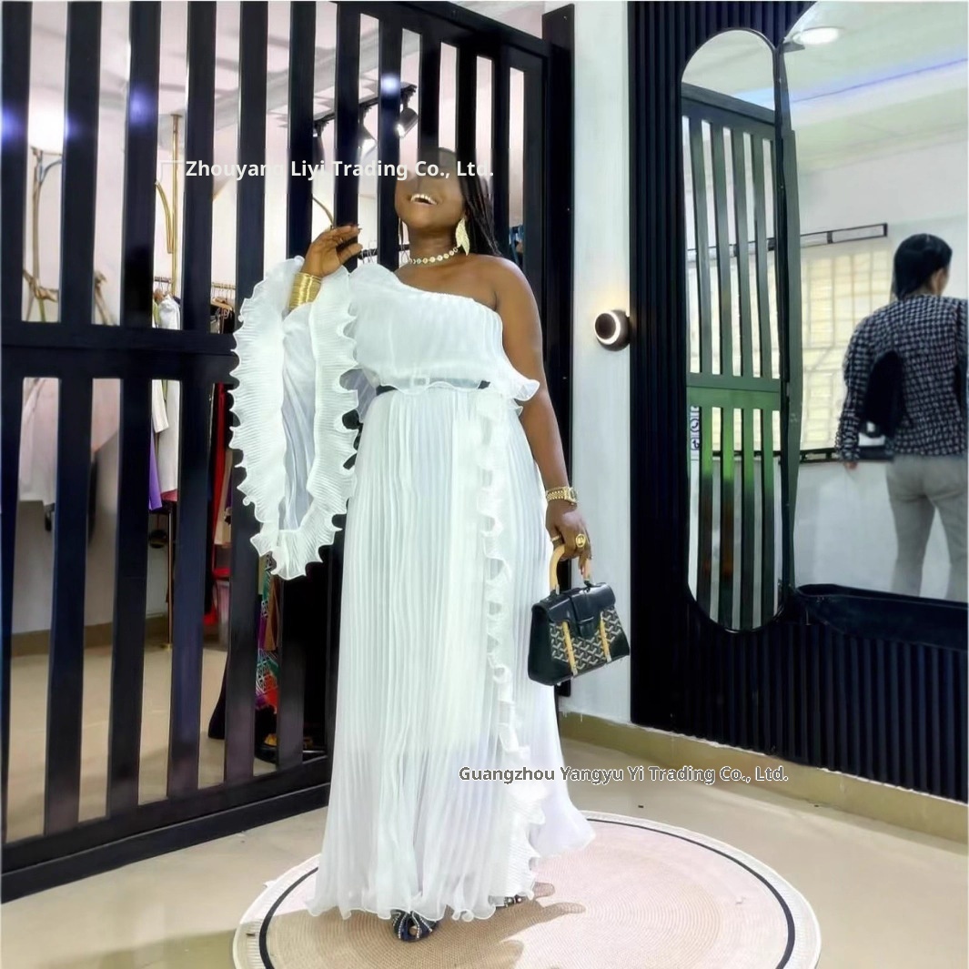 GraceChic Haute Couture Direct Supply 2025 Abito elegante in organza di grandi dimensioni con design alla moda plissettato e tinta unita_voghion.com