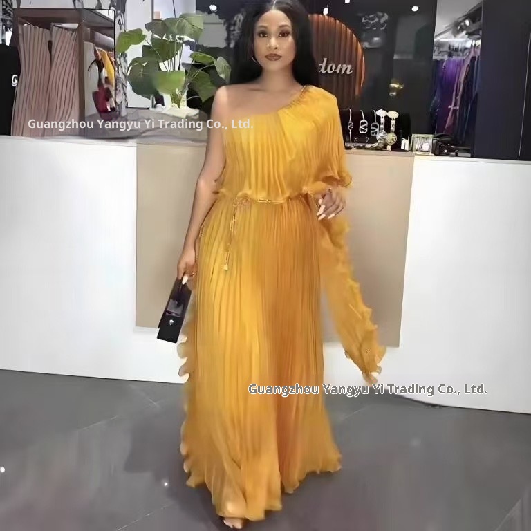 GraceChic Haute Couture Direct Supply 2025 Abito elegante in organza di grandi dimensioni con design alla moda plissettato e tinta unita_voghion.com