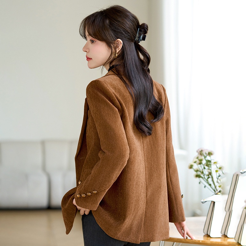 GraceChic Red Blazer For Women 2024 Autumn Winter Thick High-End Feel Petite Wide-Leg Pants Professional Suit Casual Formal Wear_voghion.com