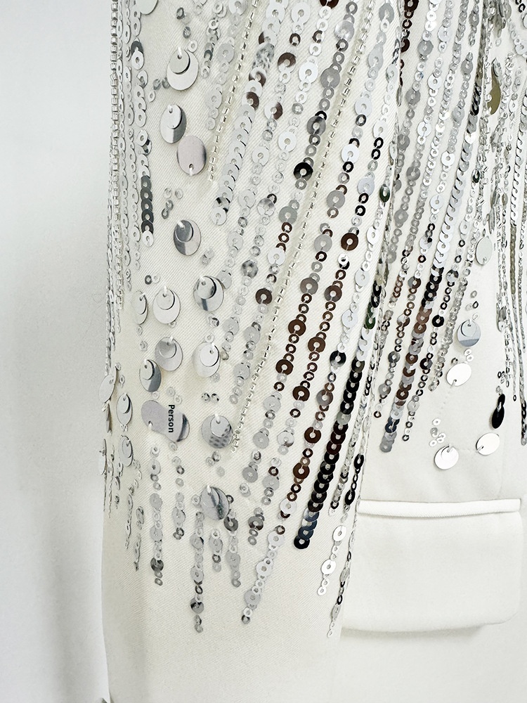 GraceChic - Conjunto de duas peças com calça comprida, bordado pesado com lantejoulas e aplicações de pérolas, inspirado na moda de celebridades europeias e americanas de 2024._voghion.com