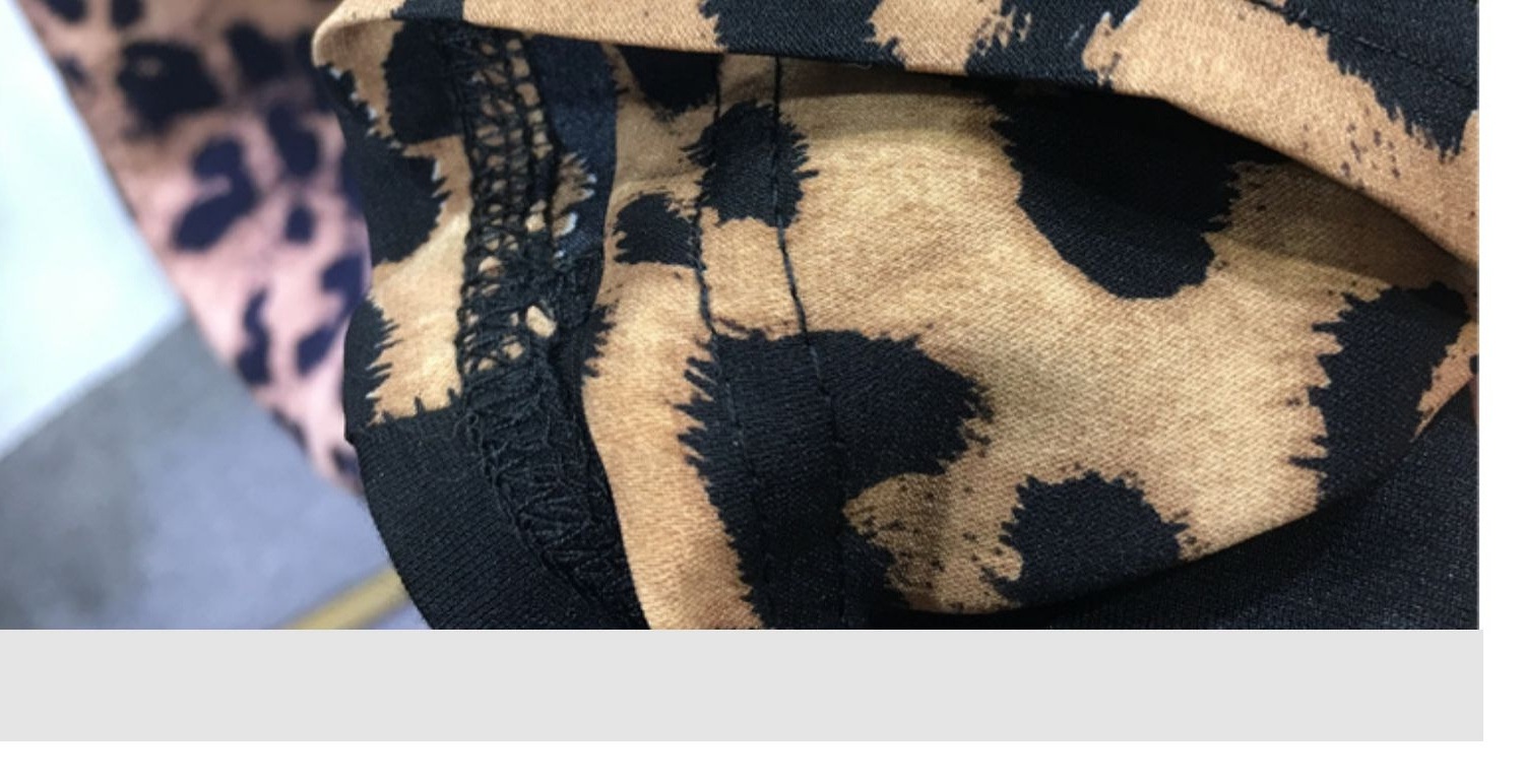 GraceChic Plus Size 1.0-150kg Sommerkleid mit Strasssteinen, Leopardenmuster, Rüschen und Bärenmotiv, kurzen Ärmeln und mittellanger Länge für Damen_voghion.com