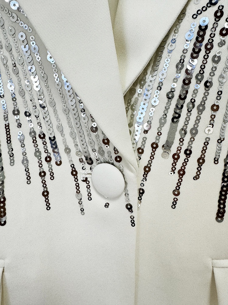 GraceChic - Conjunto de duas peças com calça comprida, bordado pesado com lantejoulas e aplicações de pérolas, inspirado na moda de celebridades europeias e americanas de 2024._voghion.com