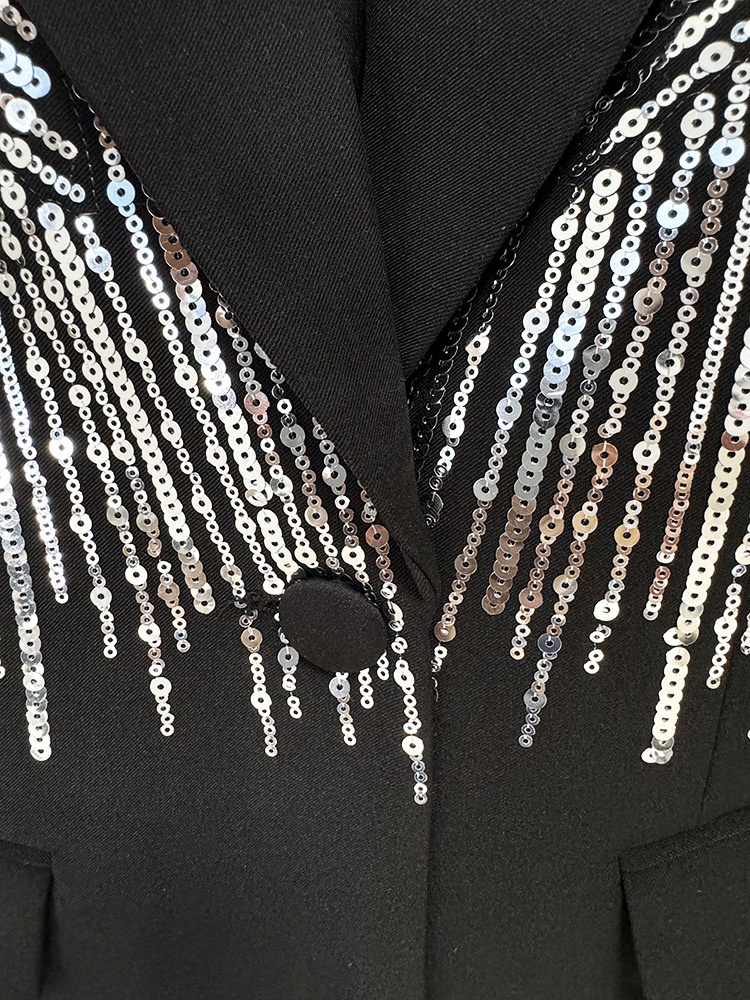 GraceChic - Conjunto de duas peças com calça comprida, bordado pesado com lantejoulas e aplicações de pérolas, inspirado na moda de celebridades europeias e americanas de 2024._voghion.com