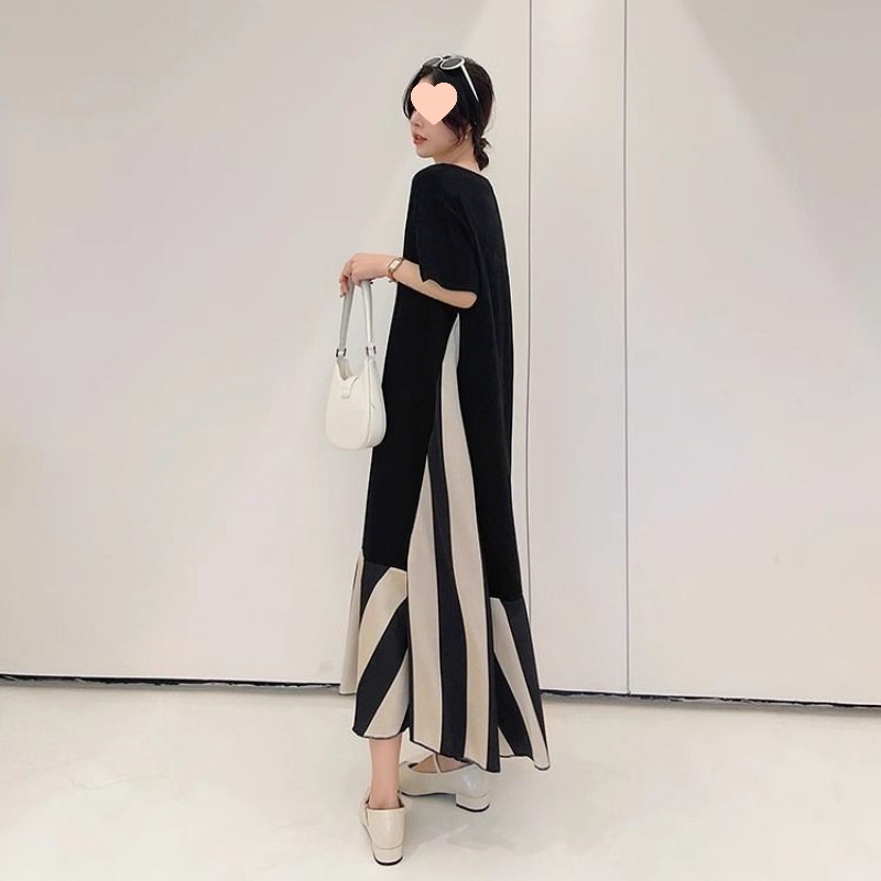 GraceChic GraceChic Plus Size Women's Fashion Light 1.0-150kg Elegant Loose Summer Slimming Long Shirt Dress European And American_voghion.com