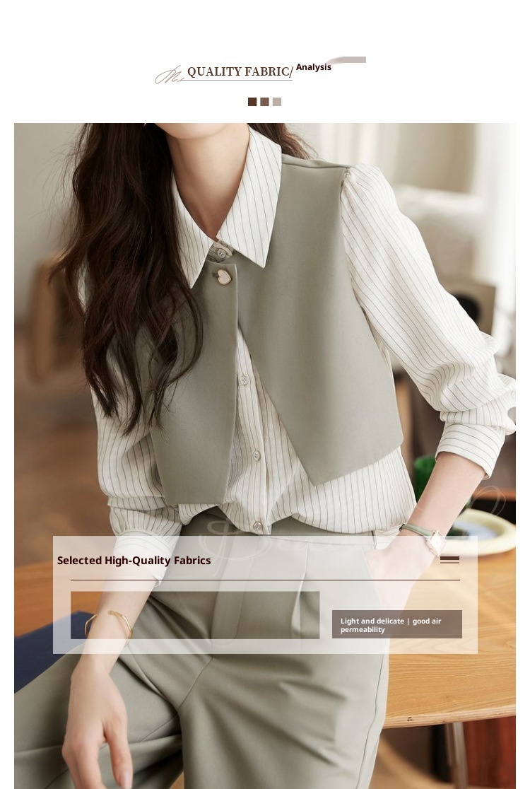 GraceChic GraceChic Completo a righe patchwork alla moda ed elegante 2024 Autunno Nuovo elegante due pezzi camicia blazer pantaloni tuta per donna_voghion.com