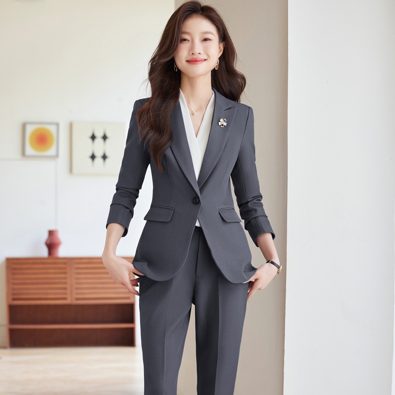 GraceChic Red Single Button Set For Women 2025 Spring And Autumn New Formal Suit Workwear Commuter Women's Professional Outfit_voghion.com